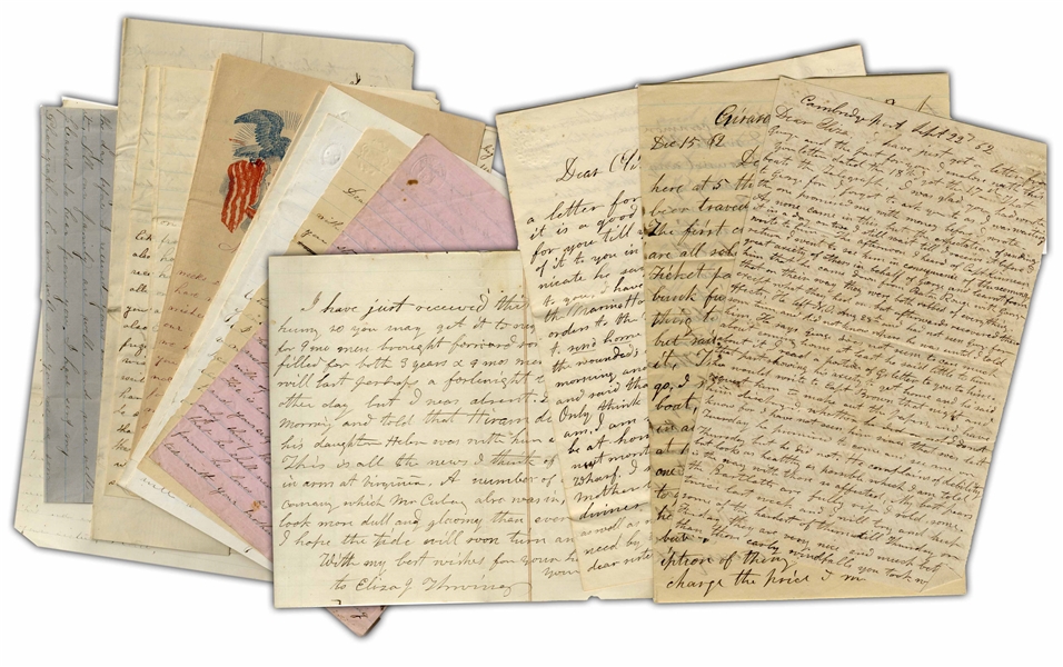Journal & 40 Letter Civil War Lot by a Soldier in ''Butler's Brigade'', the 30th Massachusetts Infantry, Organized by General Butler -- With Battle of Baton Rouge & New Orleans Occupation Content